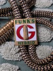 Funk s Hybrid G 3d Enamel Bolo Tie Vintage Seed Corn Logo Sign Farmer Gold Black