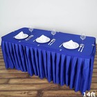 Royal Blue 14 Feet Polyester Pleated Table Skirt Tradeshow Wedding Catering Sale
