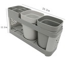 Toothbrush Toothpaste Stand Holder Double Cup Detachable Bathroom Brush Storage