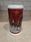 2004 Anheuser Busch Budweiser Holiday Christmas Beer Stein Clydesdales 25th
