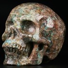 5 0  Chrysocolla Quartz Carved Crystal Skull  Super Realistic  Crystal Healing