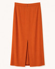 Laura Henson Vintage Burnt Orange Draped Midi Skirt Size 8
