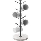 Matte Black Mug Tree W  Marble Base 8 Hook  18   