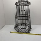 Large Rustic Vintage Lighthouse Style Metal Cage Rusty Black Iron 19    Tall Decor