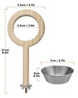 Bird Perch Bird Feeding Cup Parrot Wood Perch Stand Toy Bird Cage Accessory For