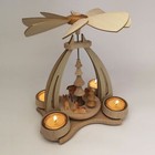 Original German Christmas Pyramid Carousel Wood Handmade - Deer