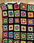 Vtg Crochet Granny Square Afghan Blanket 42   x56     Roseanne Blanket Couch