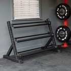 Titan Fitness 3 Tier Dumbbell Rack  Multi-level Weight Storage Stand  800 Lb Cap