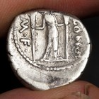 Moon Goddess Denarius 42bc Ancient Roman Republic Silver Coin Clodius Diana