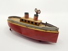 Vintage 1930 s 40 s Tin Plate Wind Up Boat Hand Painted Ocean Liner