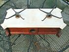 1880 Henry Thromner Drug Store Scale Marble Top Walnut Wood Case Eagle Brass Pan