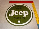 Vintage Willy s 4 Wheel Drive Military Jeep 11 3 4  Porcelain Metal Vehicle Sign