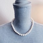Estate Vintage Solid 14k Yellow Gold Clasp Cultured Pearl Beaded Necklace  18 