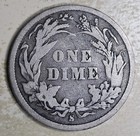 1896-s Barber Dime Silver 10c Vg Very Good Key Date Original Condition 