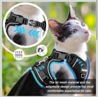 S Black Cat Harness Leash For Walking Adjustable Breathable Anti-escape