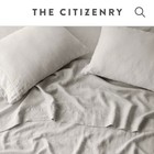      The Citizen Stonewash Linen Sheet Set Queen Solid Sand  4 Pieces 