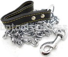 72  X 2 0mm H-d Chrome Chain Dog Pet Leash W  Black Leather Strap Strong Holding