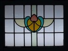 Pretty Abstract Midsize Old English Leaded Stained Glass Window 26  X 20 3 4 