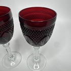 Cristal D arques Durand Antique Ruby Red Wine water Goblets Glasses 8    Set Of 2