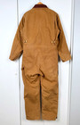 Vtg Usa Carhartt X01 Brn Quilt Lined Duck Canvas Coveralls Mens 40 Regular
