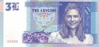 Matej Gabris Seborga 3 Luigini 2023 Unc Nina Fantasy Banknote 00000 Red