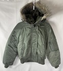 Vintage Spiewak N-2b Flight Bomber Jacket Green Large Hood - Womens Sz Medium