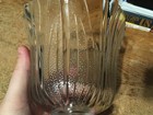 Clear Glass Flower Vase 7  Leaf Dots Pattern   Wrongway052