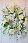 Handmade Shabby Cottage Chic White Monochromatic Grapevine Floral Wreath 27x 27 