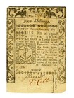 1786 Rhode Island 5 Shillings Colonial Currency Note Ri-295 Southwick   Barber