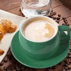 Porcelain Coffee Cup With Saucer 270ml 9oz  Minimalist Design   For Latte 