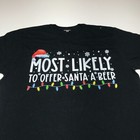 Funny Christmas Santa Beer T-shirt Graphic Tee Short Sleeve Mens Size Large Nwt