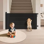 Retractable Baby Gate For Stairs - 34  Tall  Fits 55  Wide  Black Safety Barrier