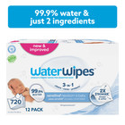 Waterwipes Sensitive Newborn   Baby Wipes  Unscented   Hypoallergenic  720 Wipes