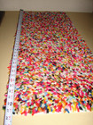 Tapestry Latch Hook Wall Hang Multicolor Confetti Shag Rug 37  X 16  Groovy 70s