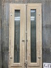 Antique French Double Doors  29x94 5  1 Pane Glass  European Reclaimed G170