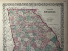 1870 Colton s Georgia Original Hand Coloured Antique Map 17  X 14 
