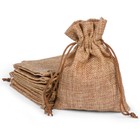 25 50 100x Burlap Wedding Favor Bags Linen Jewelry Pouches Jute Hessian Gift Bag