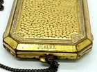 Antique Melba Compact Wristlet Purse Hammered Brass Goldtone Finish W Chain