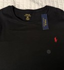 New Polo Ralph Lauren Mens Xxl Custom Fit Black L s Crew Neck Tee Shirt Nwt