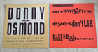 2 Original Donny Osmond Promo Album Flats Posters 