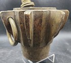 Rare Antique Moroccan Mortar    Pestle Brass Heavily Engraved 21 Lbs 7 5 x6 