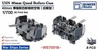 Bunker Studio 1 700 Usn 40mm Quad Bofors Mount Gun 3d Print Sets 8 Pcs  Ws70018