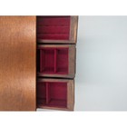 Vintage Jewelry Chest Brown Wood 8-drawer Velvet Lined Made In Japan