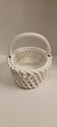 Italian Porcelain Weaved Faience Basket Stamped Made In Italy Easter Basket 8  H