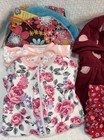 Newborn Girls Clothes Sleepers Bodysuits Dress Pants Burp Cloth Lot Of 12