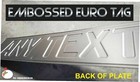 German Black On Black  Euro Style  Tag  Bmw  European License Plate Custom Text