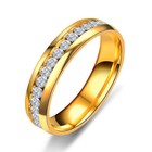 Men women Cz Couple Stainless Steel Wedding Rings Titanium Engagement Band Ring   