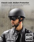 Ilm Motorcycle Half Helmet Sunshield Quick Release Strap Half Face Cruiser