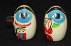 Vintage 60   s Northwest Coast Indian Haida Tribe Salt   Pepper Shakers Wood Totem