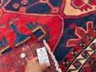 Old Handmade Antique Rug 6x10 Vintage Handwoven Geometric Oriental Blue 6x9 8x10